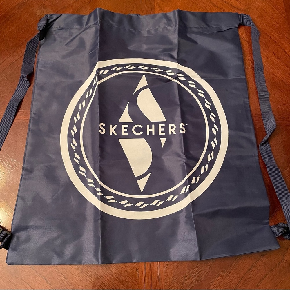 Skechers Blue Nylon Lightweight Backpack Drawstring Book, Tote or Duffle Bag